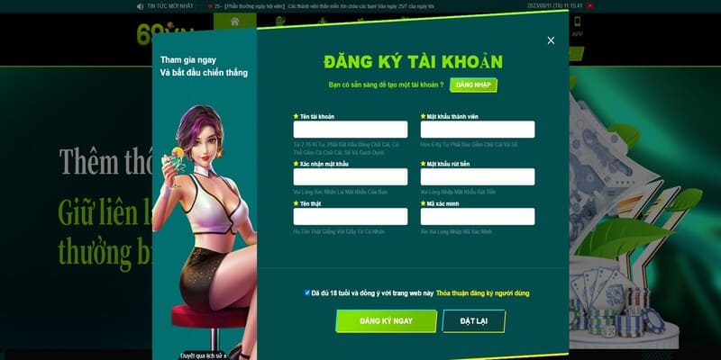 Quy trình đăng ký trên nền tảng website cực dễ dàng